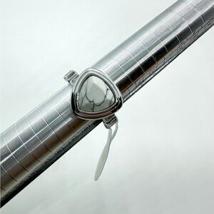 Bomb Party Ring Size 7, Howlite Magnesite Rhodium, RG66503 Hope's Eternal Rounds